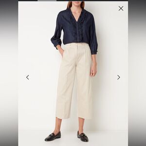 SSENSE S Maxmara beige pleated wide leg crop pants 4 small